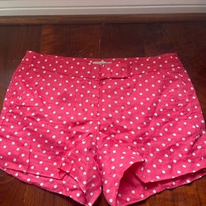 J. Cree Pink & White Polka Dot Linen Shorts